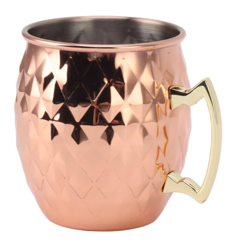 TAZA DE COCTEL MOSCOW MULE PARA BAR DE ACERO INOXIDABLE DISEÑO CIRCULOS 20OZ