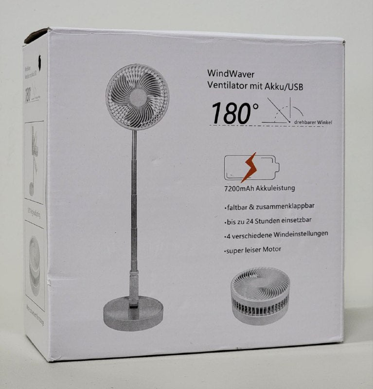 VENTILADOR DE ESCRITORIO PORTATIL PLEGABLE CON SOPORTE DE PEDESTAL AJUSTABLE 180° WINDWAVER