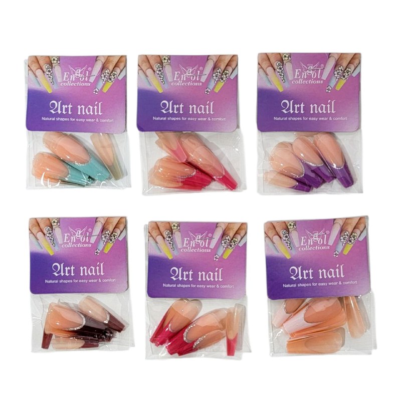 UÑAS PRESS ON, UÑAS POSTIZAS PARA UN SOLO USO DE 12 PAQUETES DE 12 UÑAS CADA UNO ENGOL COLLECTIONS