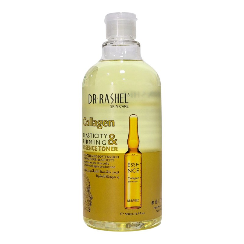 TONICO FACIAL DE ESENCIA DE COLAGENO, EFECTO DE ELASTICIDAD Y REAFIRMANTE, ILUMINA Y SUAVIZA LA PIEL DR RASHEL 500ML