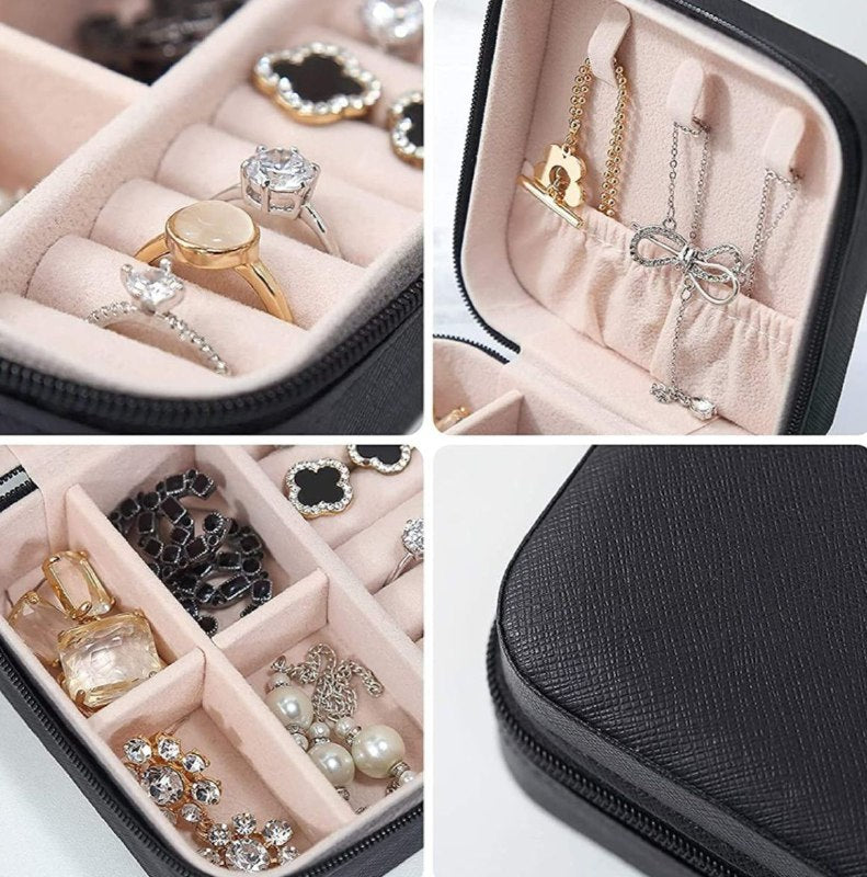 ORGANIZADOR DE JOYAS, MINI JOYERO PORTATIL, IDEAL PARA ANDAR EN EL BOLSO 5 COLORES