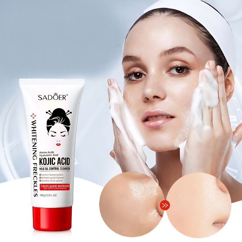 LIMPIADOR FACIAL SUAVE CON NIACINAMIDA Y ACIDO HIALURONICO, CONTROLA LA GRASA CON LA ESPUMA RICA Y DELICADA, LIMPIA LA SUCIEDAD Y BLANQUEA SADOER 100G