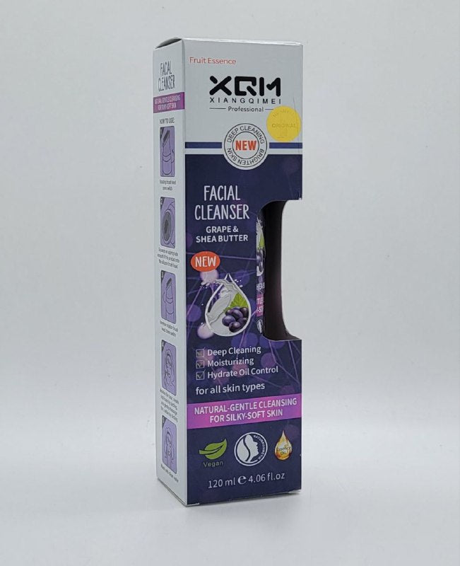 LIMPIADOR FACIAL EN ESPUMA MANTECA DE UVA Y KARITE LIMPIEZA PROFUNDA XQM XIANGQIMEI 120ML