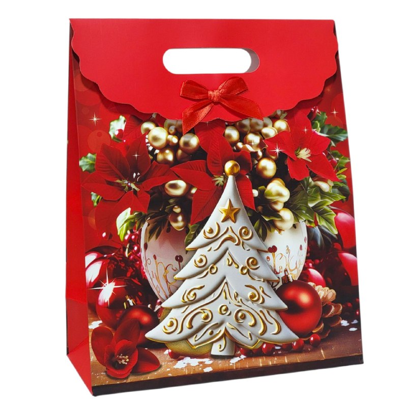 BOLSA DE REGALO NAVIDEÑA MEDIANO 32X24CM