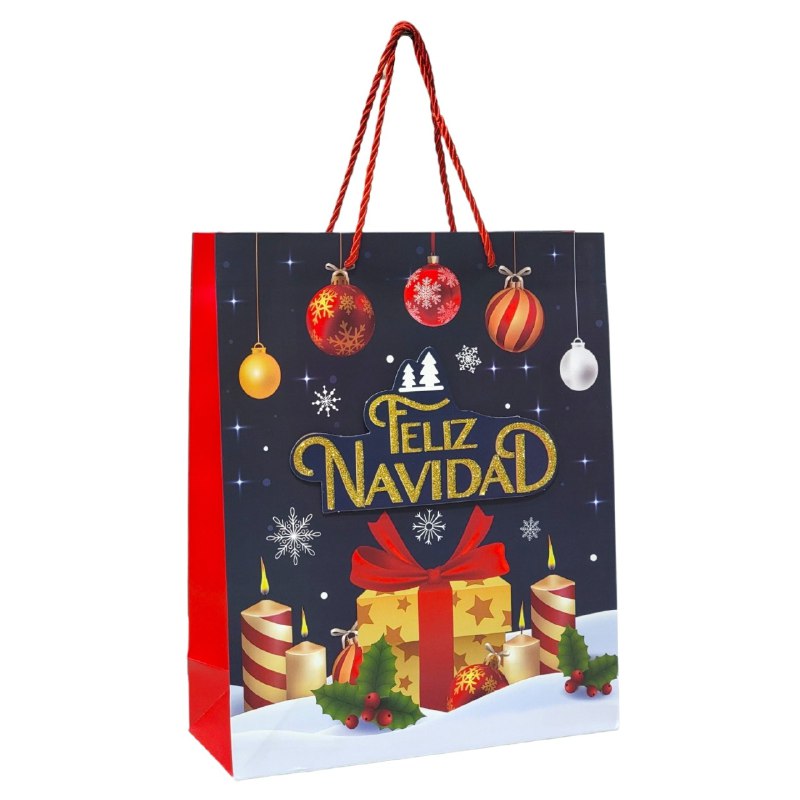 BOLSA DE REGALO NAVIDEÑA MEDIANA 26X32X10CM