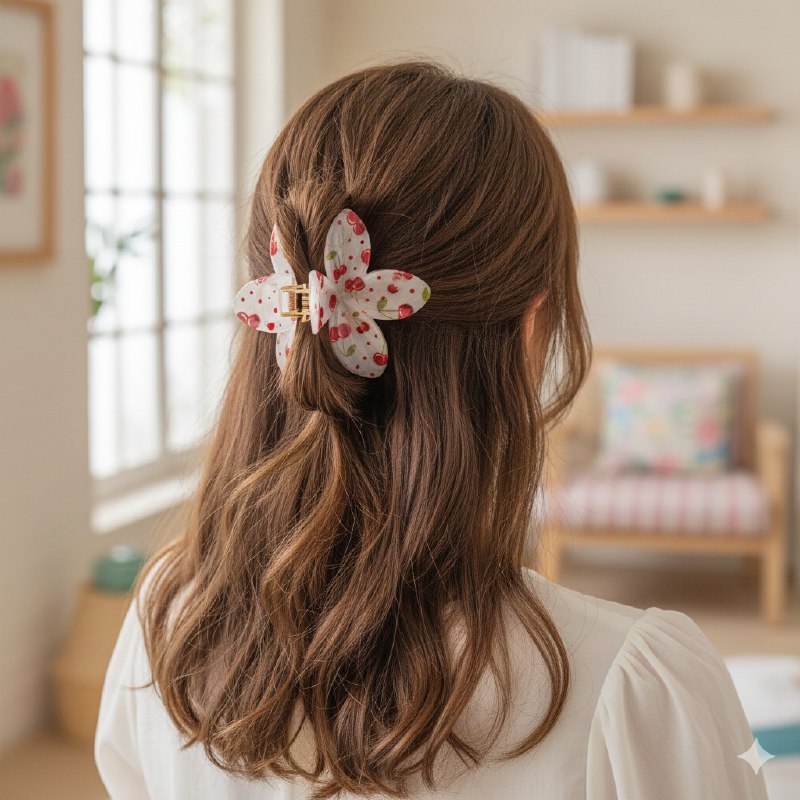 GANCHO PARA EL CABELLO DE FLOR, PINZAS FUERTES EN PAQUETE DE 12UND 7.5X7CM