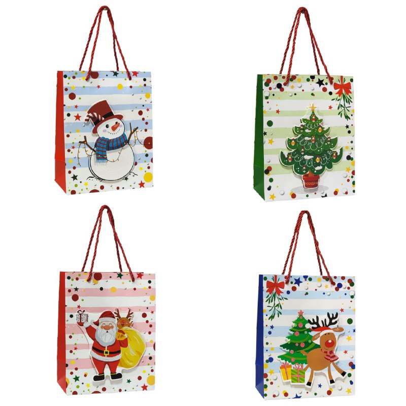 BOLSA DE REGALO NAVIDEÑA PAQUEÑA 18X23X10CM