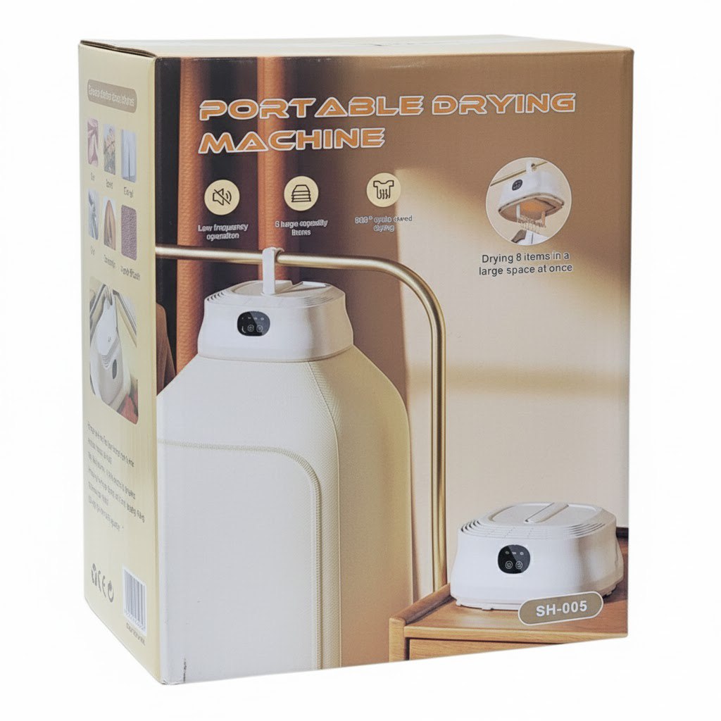 MAQUINA SECADORA DE ROPA PORTATIL DE SACADO RAPIDO, FUNCIONAMIENTO A BAJA FRECUENCIA, 8 ESPACIOS DE 360 GRADOS DE VENTILACION SUPERIOR GANCHO PLEGABLE PORTABLE DRYING MACHINE SH-005PORTABLE DRYING MACHINE SH-005