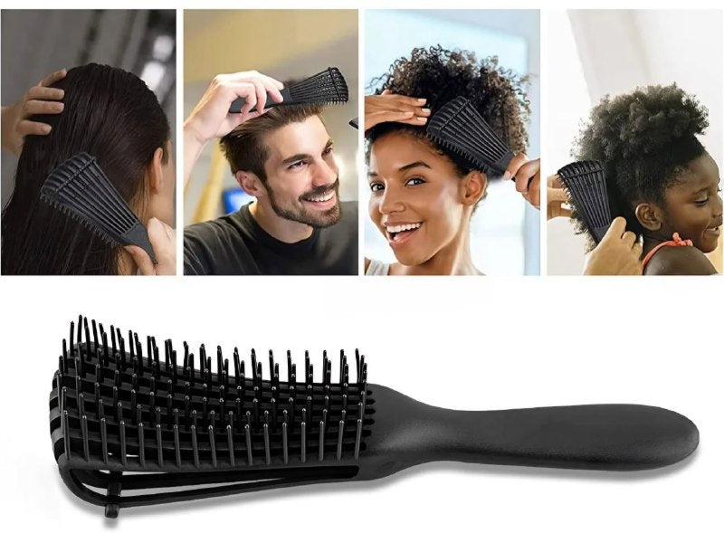 CEPILLO PULPO PARA CABELLO RIZADO Y ENCRESPADO, DESENREDANTE ANTI ROTURA 8 PUNTAS FLEXIBLES