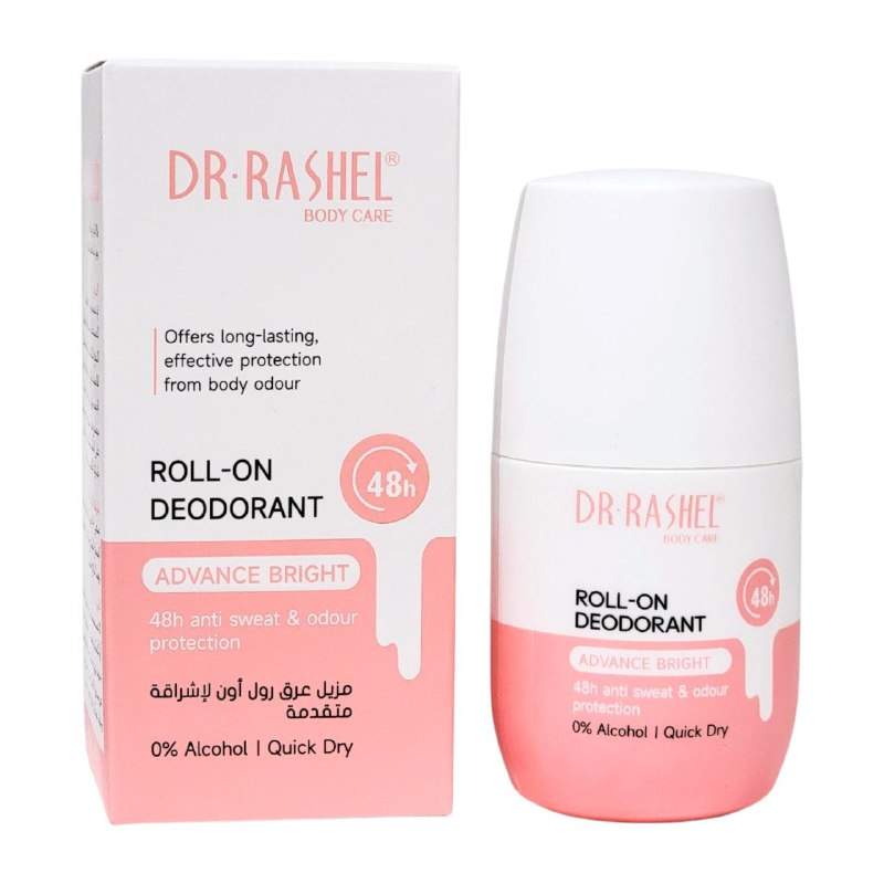 DESODORANTE ROLL ON, AYUDA A RENOVAR LA PIEL Y REDUCIR MANCHAS OSCURAS, BLANQUEADOR Y ELIMINA MALOS OLORES DEJANDO LA PIEL SUAVE DR RASHEL 50ML