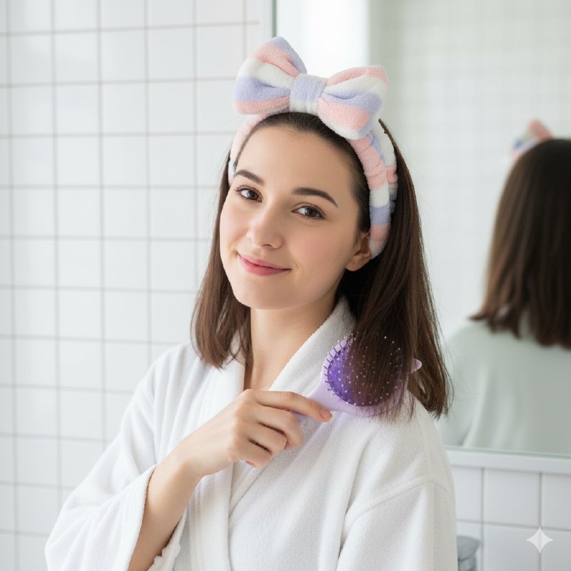 SET DE CUIDADO PERSONAL DE 2 PIEZAS, VINCHA ELASTICA Y PEINE DESENREDANTE 17CM