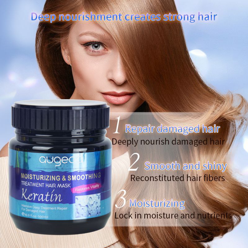 MASCARA PARA EL CABELLO DE QUERATINA REPARACION PROFUNDA AUGEAS 500ML