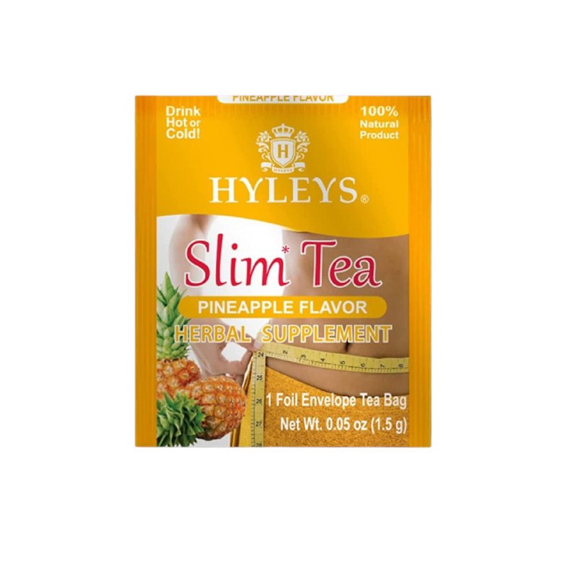 TE SABOR A PIÑA, SUPLEMENTO HERBAL AYUDA A LA PERDIDA DE PESO, NATURAL, CALIENTE O FRIO HYLEYS SLIM TEA 25UND