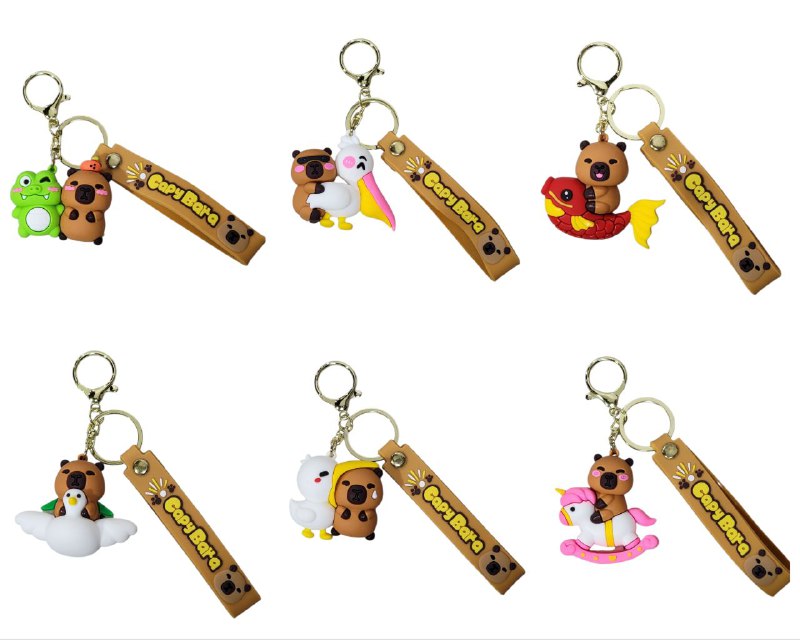 LLAVEROS DE CAPIBARA,CAPYBARA, 6 ESTILOS DISPONIBLES