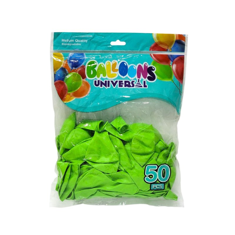 DECORACION ADORNO PAQUETE DE GLOBOS DE LATEX PARA CUMPLEAÑOS 50UND BALLOONS UNIVERSAL