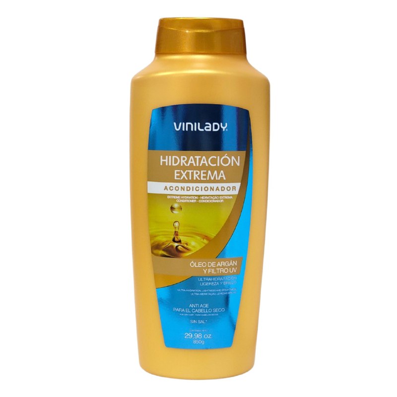 ACONDICIONADOR CON OLEO DE ARGAN Y FILTRO UV REVITALIZADOR  HIDRATACIÓN EXTREMA VINILADY 850G