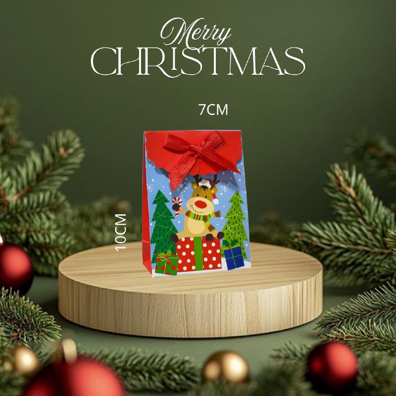 BOLSA DE REGALO NAVIDEÑA PEQUEÑA XXS 7CMX10CM, 15 ESTILOS