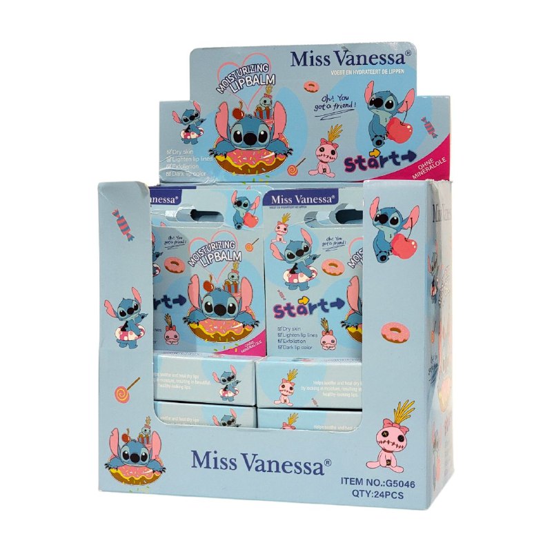 BRILLO LABIAL BALSAMO HIDRATANTE CON COLOR SUAVIZANTE MISS VANESSA STITCH 4G