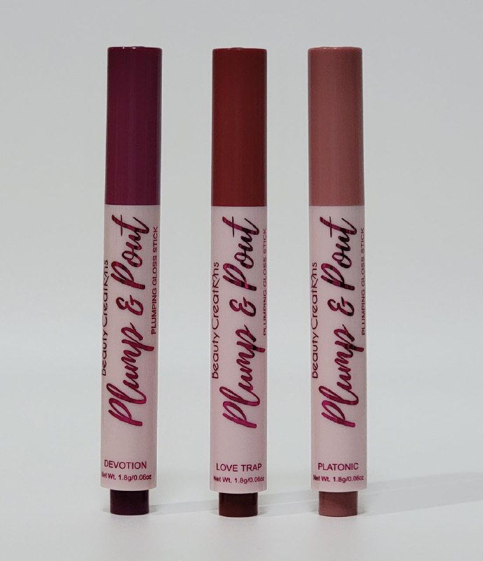 BRILLO LABIAL EN SET TRIO RELLENADORAS PLUMP Y POUT I WANT IT ALLTINTES VITAMINA E BEAUTY CREATIONS 1.8GX3