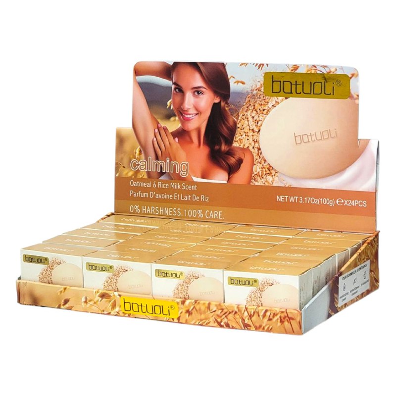 JABON CORPORAL EN BARRA CON AROMA A AVENA Y LECHE DE ARROZ BATUOLI 100G (DUPE DE DOVE)