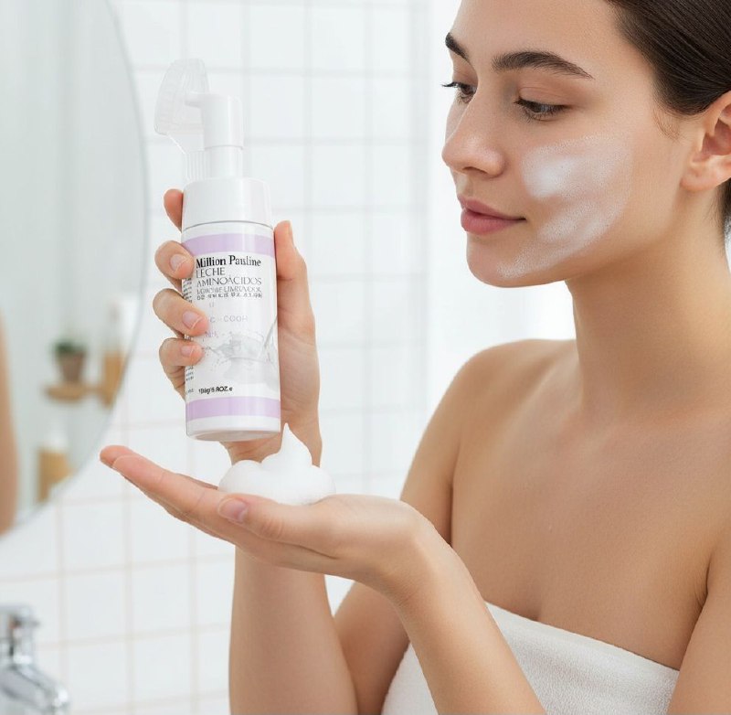 LIMPIADOR FACIAL DE AMINOACIDOS DE LECHE DE LIMPIEZA PROFUNDA 150G, MOUSSE QUE PROPORCIONA UNA LIMPIEZA PROFUNDA Y DELICADA QUE ELIMINA EFICAZMENTE LA SUCIEDAD E IMPUREZAS, DEJANDO LA PIEL SUAVE Y NUTRIDA MILLION PAULINE