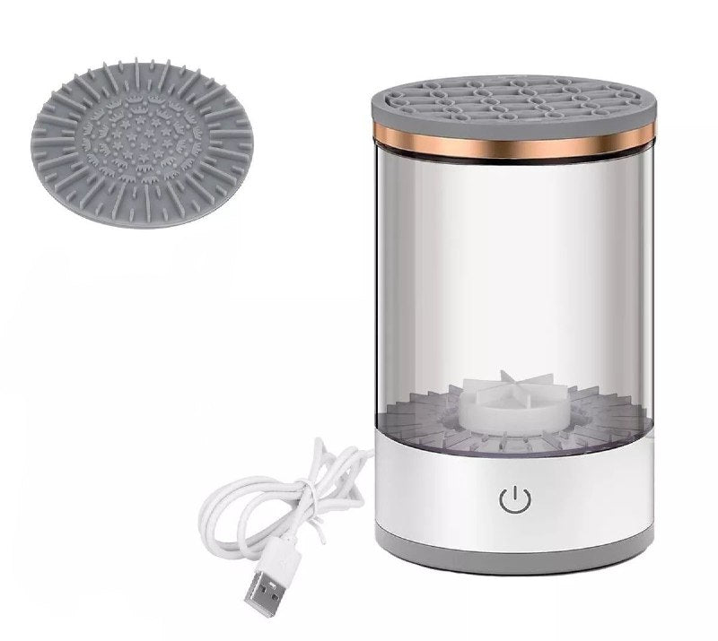 MAQUINA LIMPIADORA DE BROCHAS DE MAQUILLAJE ELECTRICO 3 EN 1 SOPORTE GIRATORIO