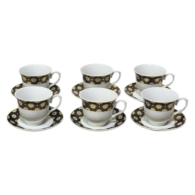 PLATOS, JUEGO DE TAZAS Y PLATOS DE CERAMICA CON DISEÑO DE FLORES PARA CAFE O TE, 6 TAZAS Y 6 PLATOS PEQUEÑOS