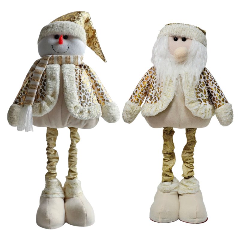 DECORACION ADORNO NAVIDEÑO PELUCHE MUÑECO DE HOMBRE DE NIEVE O SANTA CLAUS ELEGANTE Y LINDO