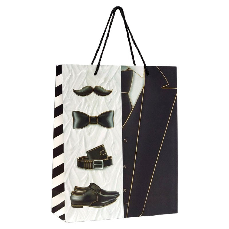 BOLSA DE REGALO PARA HOMBRE GRANDE MEDIANA 26X32X10CM