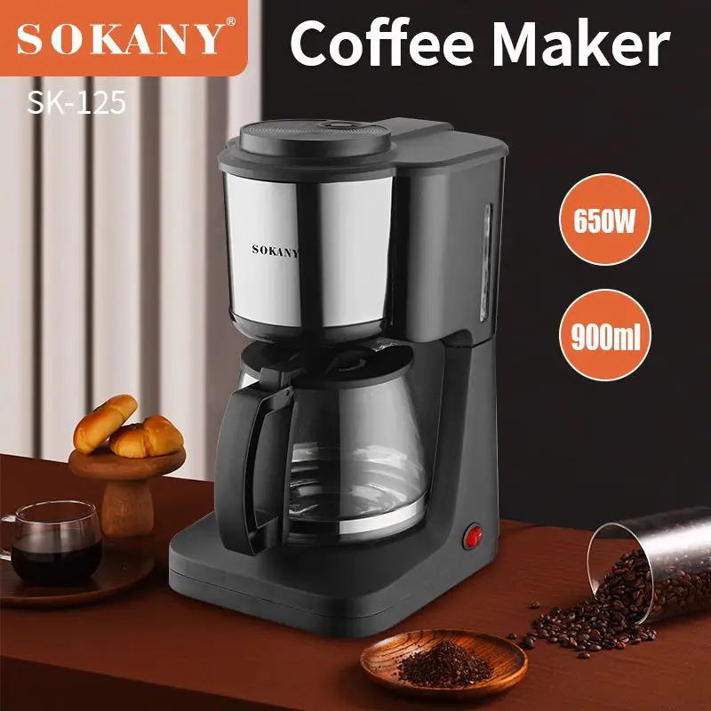 MAQUINA CAFETERA, 650W FUERZA, FACIL DE USAR, CAPACIDAD DE 900ML, SISTEMA DE SEGURIDAD SK-125 SOKANY