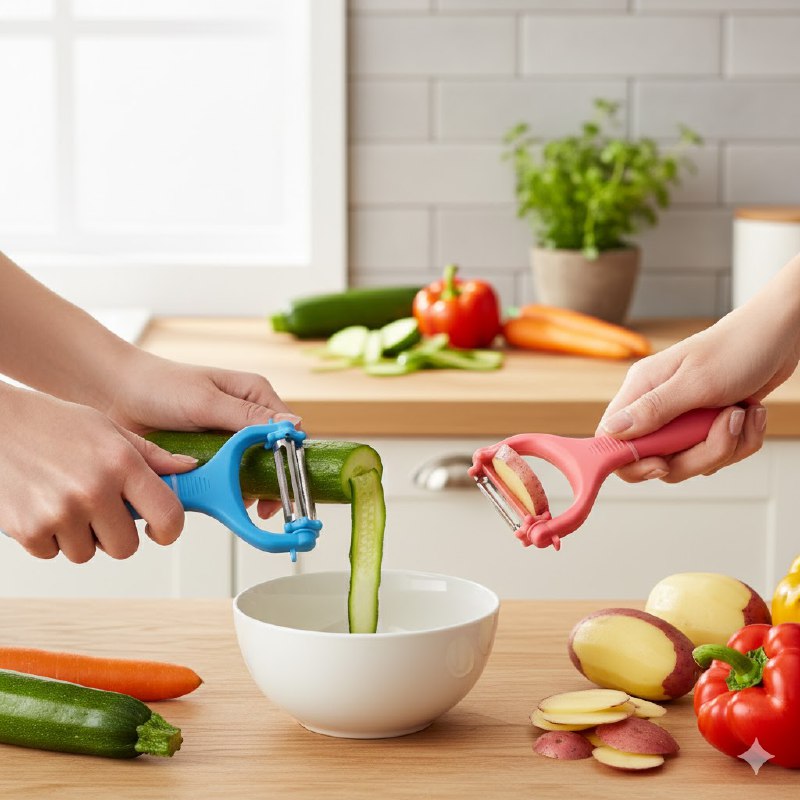 PELADOR DE VERDURAS DE ACERO INOXIDABLE DE ALTA CALIDAD LUCKY HOME 4 COLORES