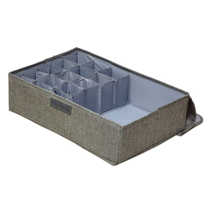 ORGANIZADOR CAJA DE ALMACENAMIENTO DE 16 COMPARTIMIENTOS FIJOS, PARA FAJAS, ROPA INTERIOR, CALCETINES Y MAS 29X43X12CM