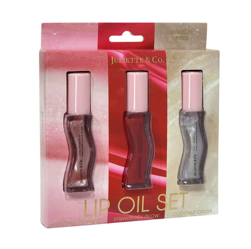 BRILLO LABIAL ACEITE EN SET DE 3 PIEZAS DUPE DE GISOU, INFUNDIDO CON MIEL QUE SUAVIZA E HIDRATA TODO EL DIA JULIETTE & CO 8MLX3