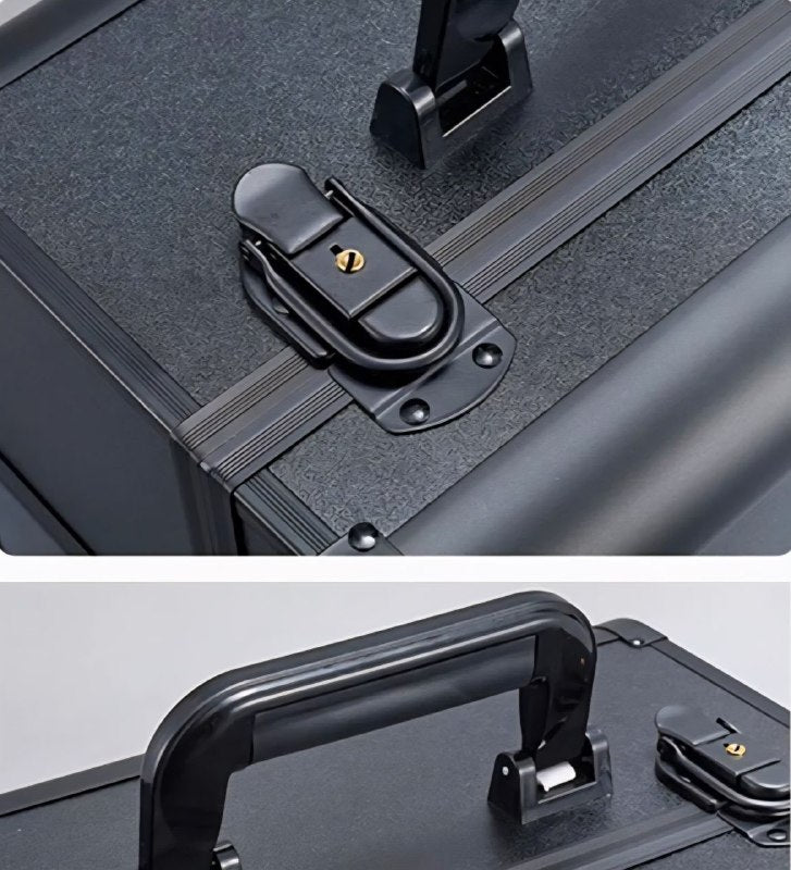 ESTUCHE ORGANIZADOR PROFESIONAL DE MAQUILLAJE, COSMETIQUERA PORTATIL DE 4 BANDEJAS PLEGABLES, 4 COLORES 32X21X26CM