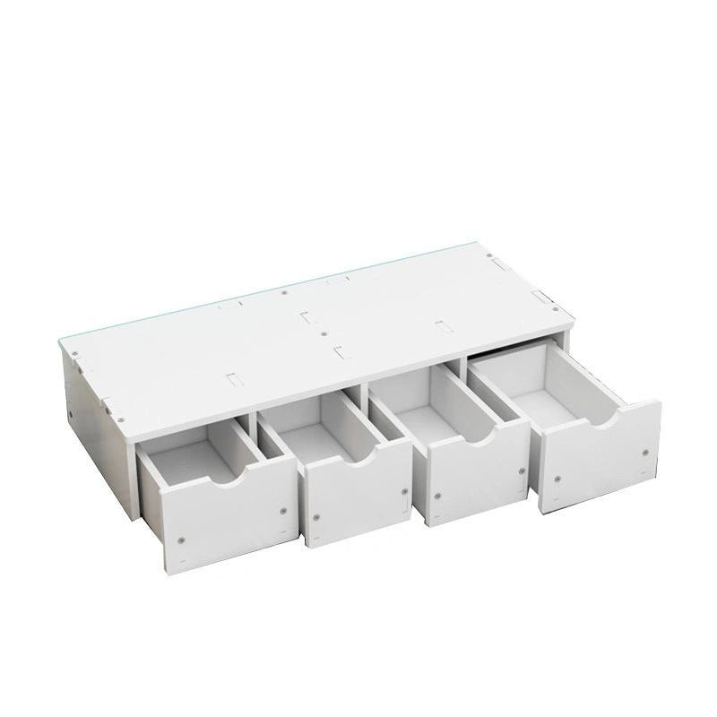 ESTANTE ORGANIZADOR SOPORTE PARA MONITOR CON GAVETAS DE ALMACENAMIENTO COLOR BLANCO