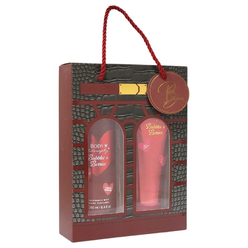 SET BODY PHILOSOPHY BUBBLES & BERRIES CRUSH SPLASH Y CREMA CORPORAL (M) (AROMA SIMILAR A VICTORIAS SECRET LOVELY BERRY ROSE)