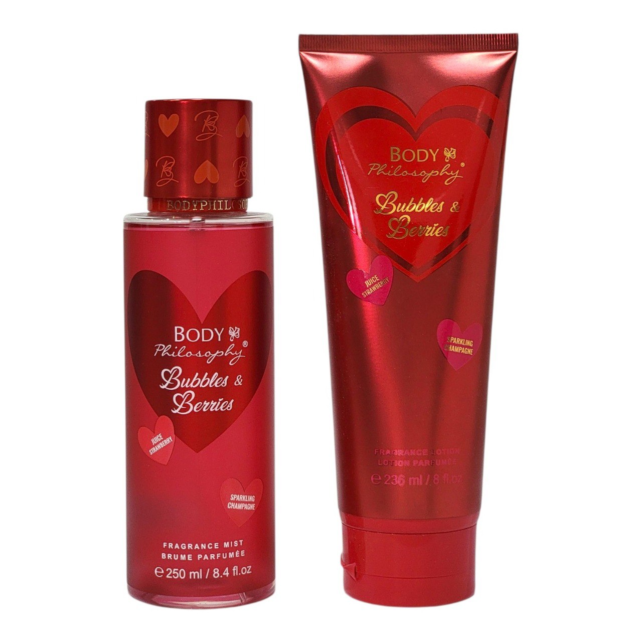 SET BODY PHILOSOPHY BUBBLES & BERRIES CRUSH SPLASH Y CREMA CORPORAL (M) (AROMA SIMILAR A VICTORIAS SECRET LOVELY BERRY ROSE)