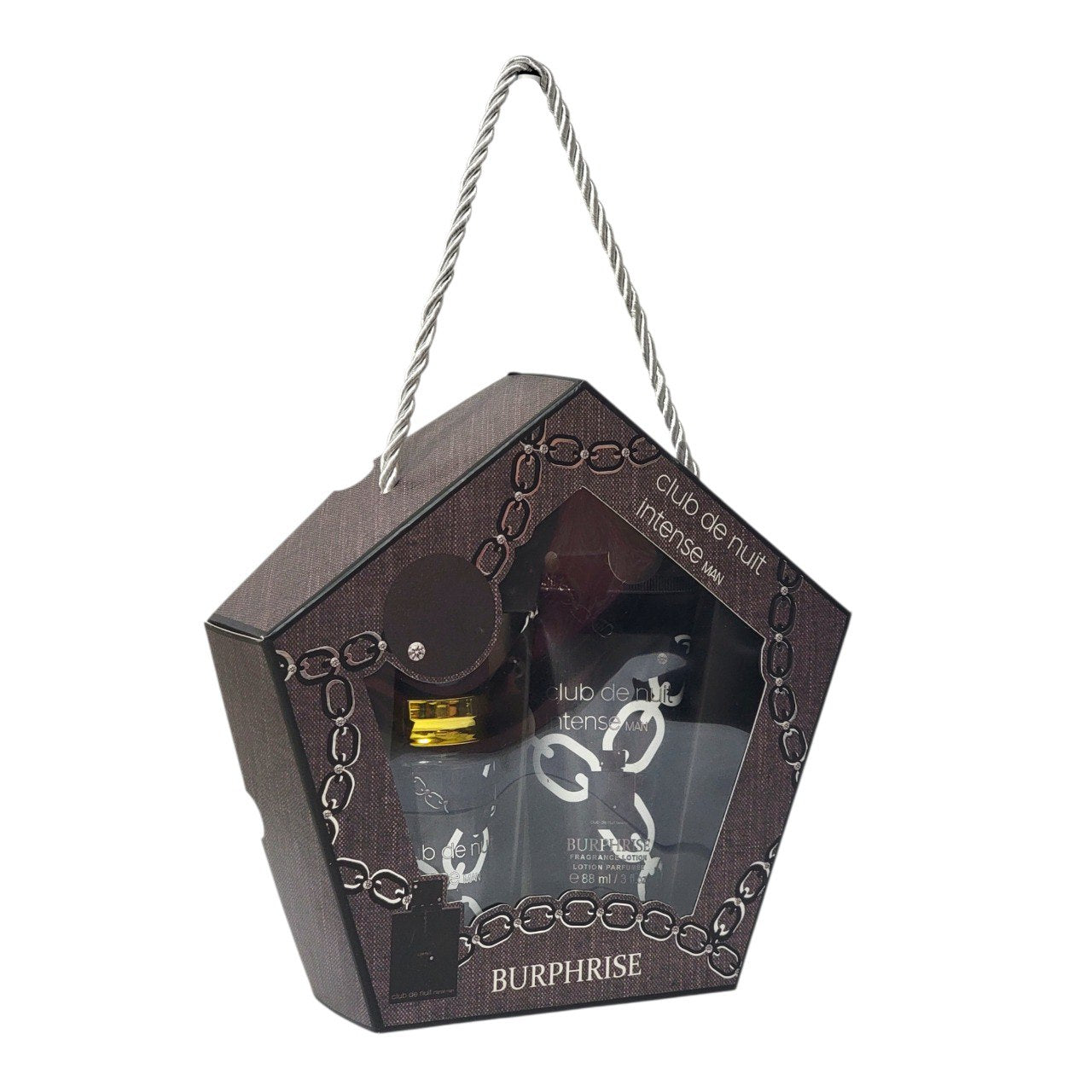 MINI SET CLUB DE NUIT INTENSE BURPHRISE SPLASH 88ML CREMA 88ML (H) (AROMA SIMILAR A CLUB DE NUIT INTENSE ARMAF)