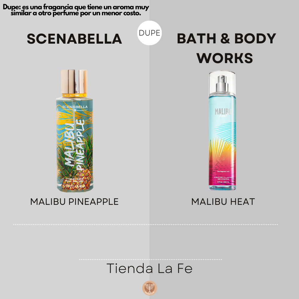 SPLASH SCENABELLA MALIBU PINEAPPLE 250ML (M)(BATH & BODY WORKS MALIBU HEAT 236ML)