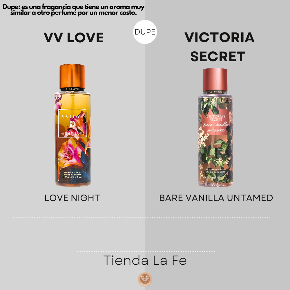 SPLASH VV LOVE NIGHT LURE 250ML (M) (DUPE DE VICTORIAS SECRET SPLASH BARE VANILLA UNTAMED 250ML)