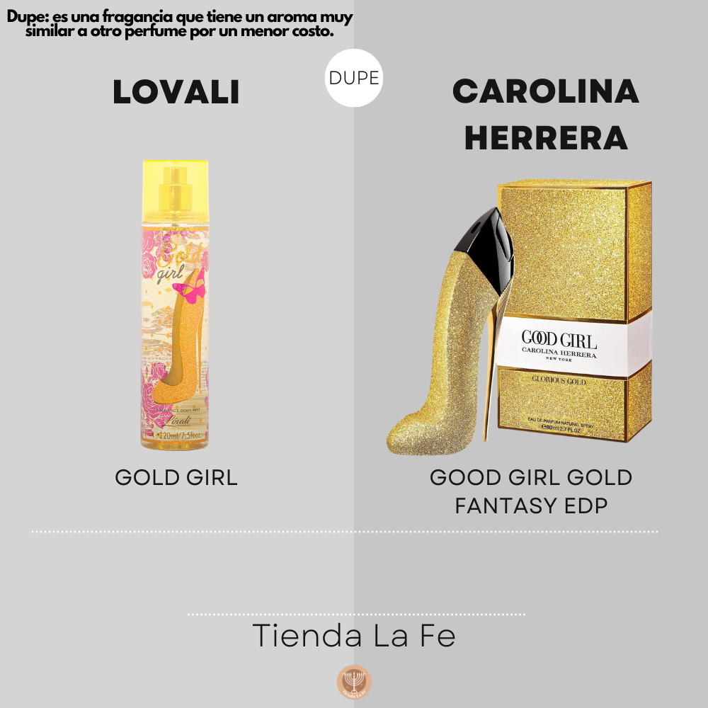 SPLASH LOVALI GOLD GIRL 220ML (M) (DUPE CAROLINA HERRERA GOOD GIRL GOLD FANTASY)
