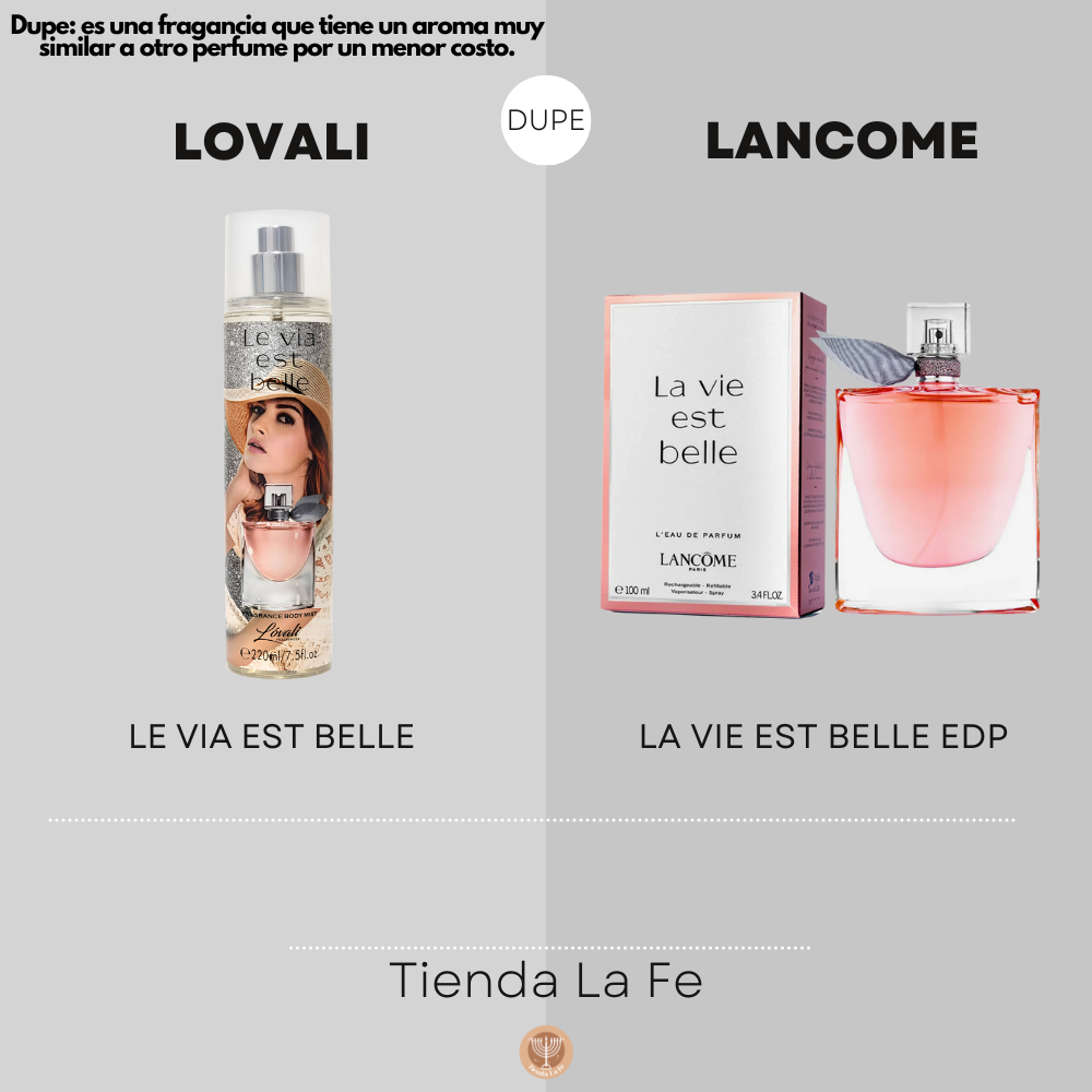 SPLASH LOVALI FRAGRANCES LE VIA EST BELLE 220ML (M) (DUPE LANCOME LA VIE EST BELLE)