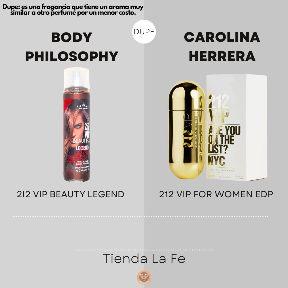 SPLASH BODY PHILOSOPHY 2I2 VIP BEAUTY LEGEND 236ML (M)(DUPE DE CAROLINA HERRERA 212 VIP FOR WOMEN EDP 80ML)