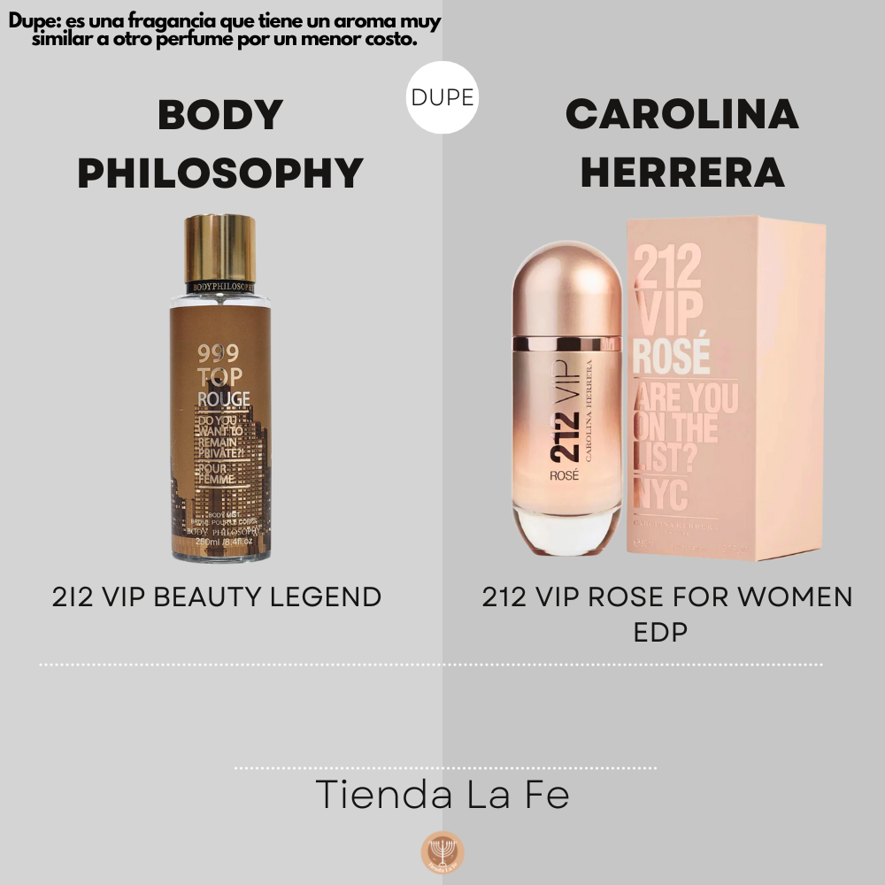 SPLASH BODY PHILOSOPHY 999 TOP ROUGE 250ML (M)(DUPE DE CAROLINA HERRERA 212 VIP ROSE FOR WOMEN EDP 80ML)