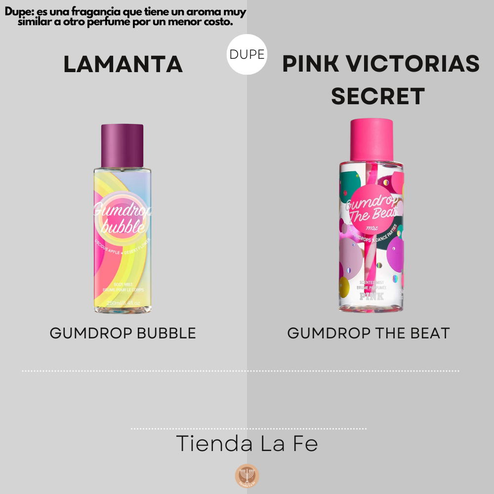 SPLASH LAMANTA GUMDROP BUBBLE 250ML (M)(DUPE DE VICTORIAS SECRET PINK GUMDROP THE BEAT BODY MIST 250 ML)