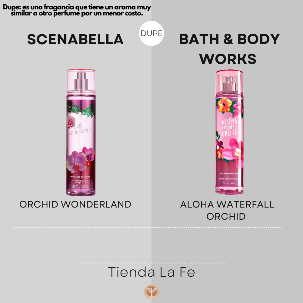 SPLASH SCENABELLA ORCHID WONDERLAND 236ML (M)(DUPE DE BATH & BODY WORKS ALOHA WATERFALL ORCHID 236ML)