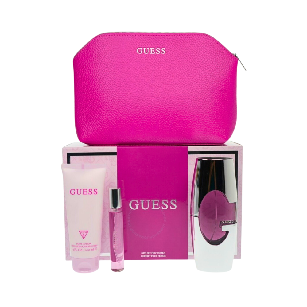 SET GUESS FOR WOMEN EDP 75ML, MINI EDP 15ML, BODY LOTION 100ML, BOLSA DE VIAJE (M)