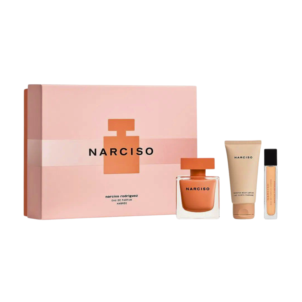 SET NARCISO RODRIGUEZ AMBREE EDP 90ML, EDP 10ML, BODY LOTION 50ML (M)