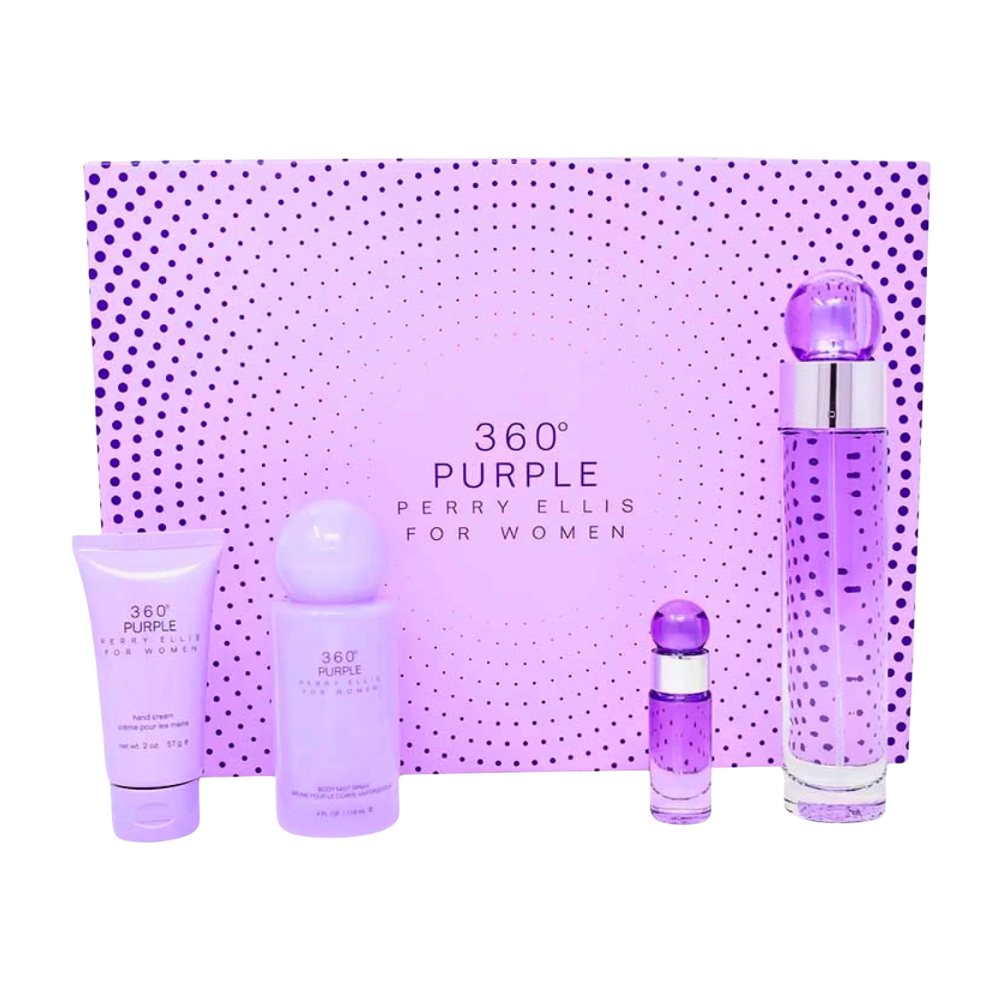 SET PERRY ELLIS 360 PURPLE FOR WOMEN EDP 100ML, EDP BODY MIST