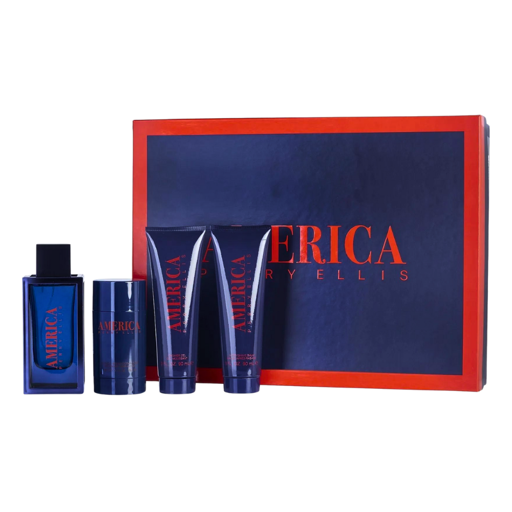 SET PERRY ELLIS AMERICA FOR MEN EDT 100ML, AFTER SHAVE 90ML, SHOWER GEL 90ML, DEODORANT 78G (H)